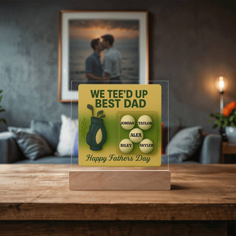 ⛳We Tee Up The Best Dad Golf Action Figure LED Plaque