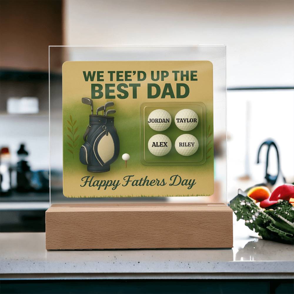 ⛳We Tee Up The Best Dad Golf Action Figure LED Plaque