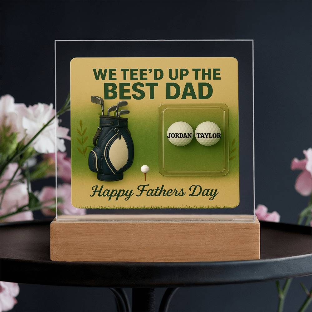 ⛳We Tee Up The Best Dad Golf Action Figure LED Plaque