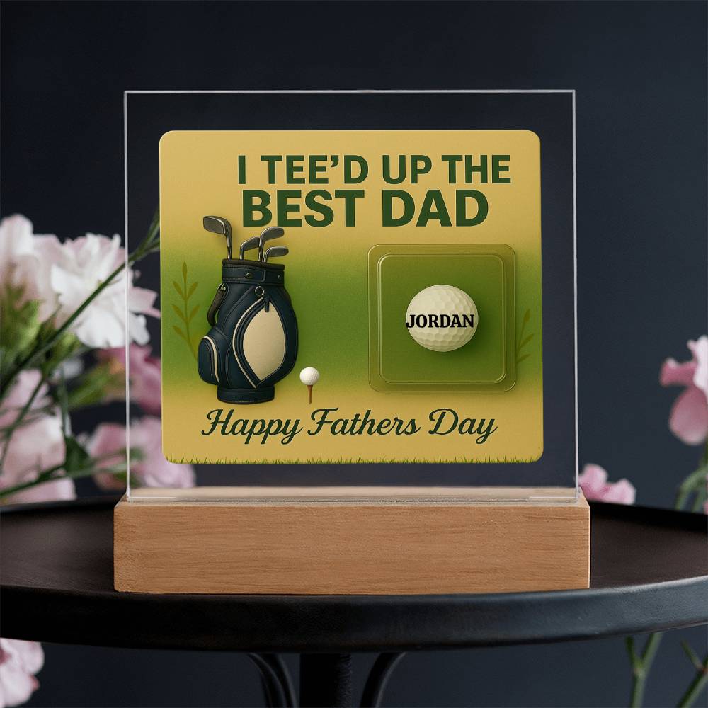 ⛳We Tee Up The Best Dad Golf Action Figure LED Plaque