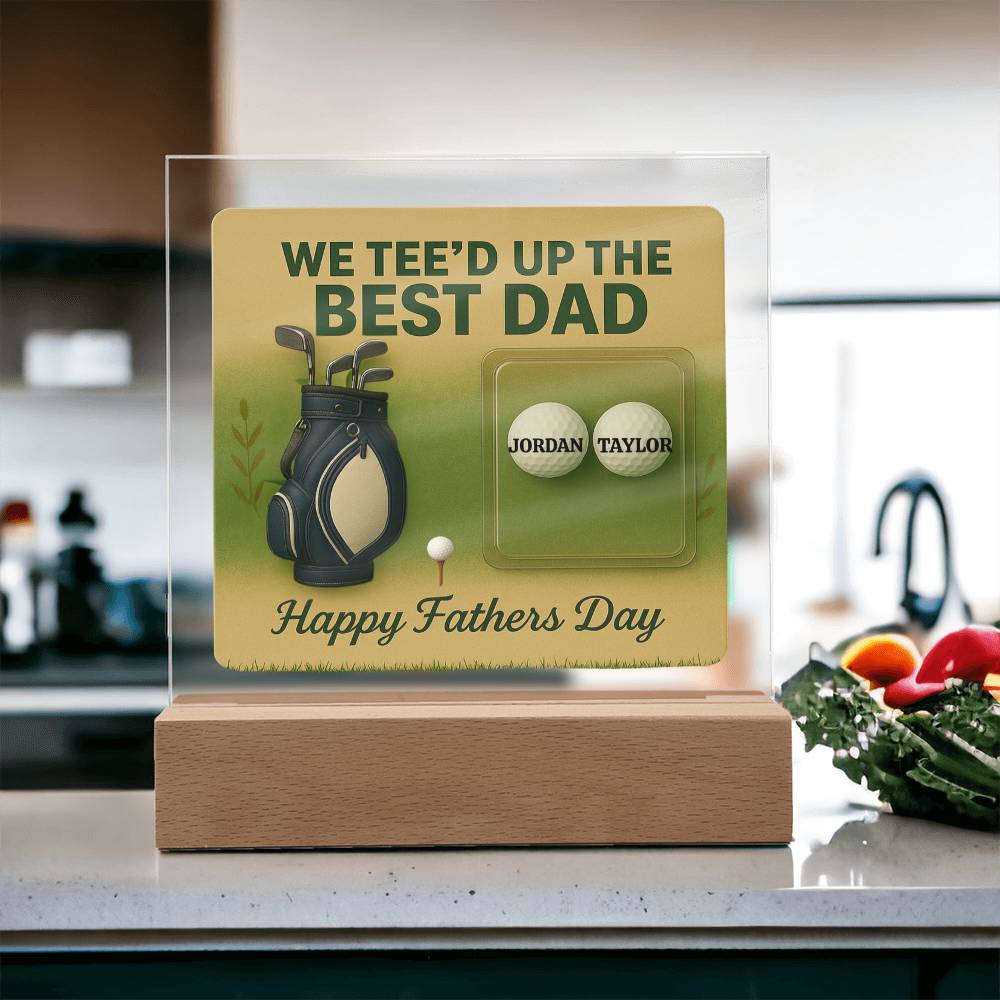 ⛳We Tee Up The Best Dad Golf Action Figure LED Plaque
