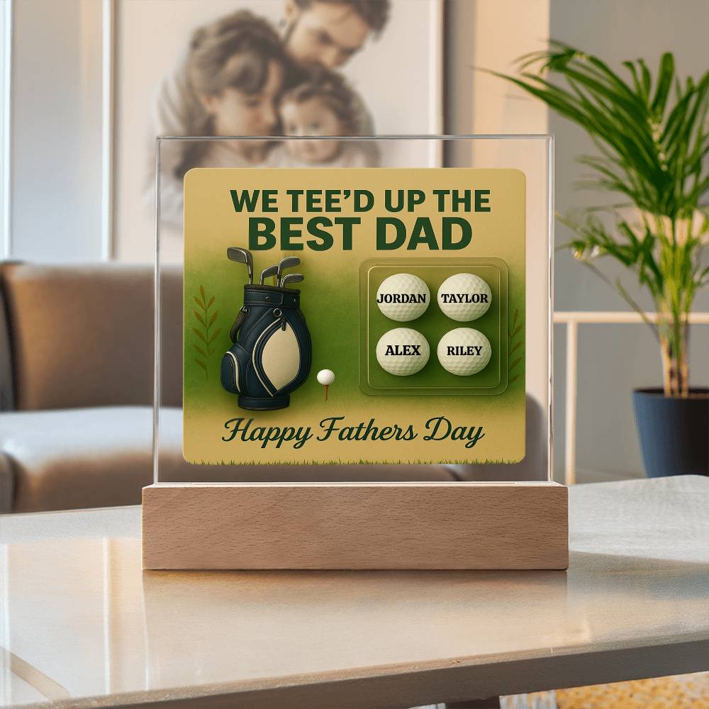 ⛳We Tee Up The Best Dad Golf Action Figure LED Plaque