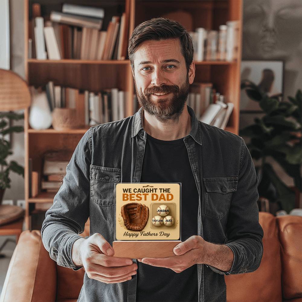 🧢 I caught the Best Dad Action Figure Acrylic LED Plaque