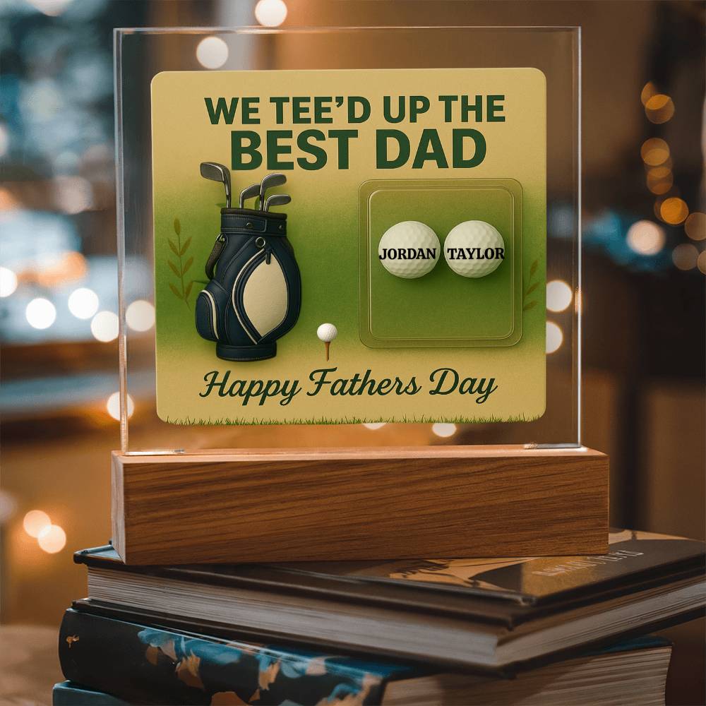 ⛳We Tee Up The Best Dad Golf Action Figure LED Plaque