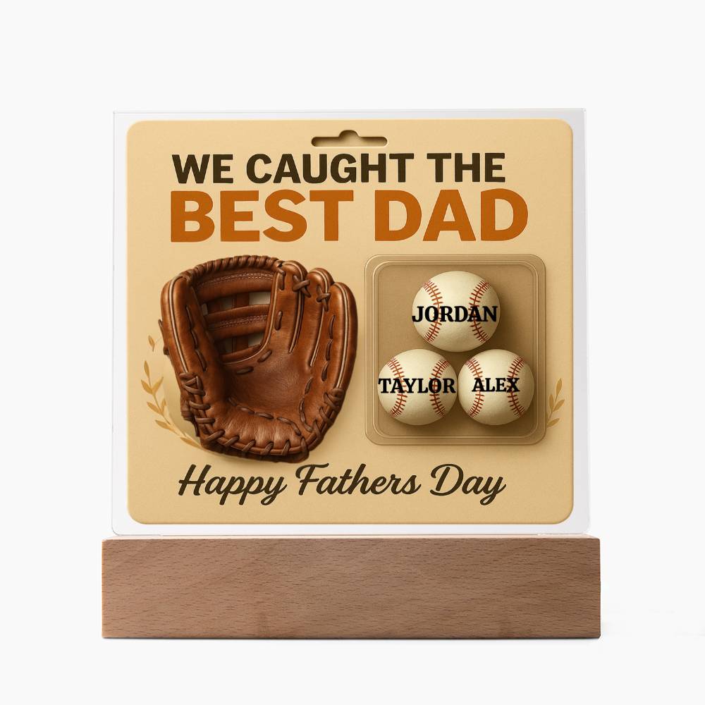 🧢 I caught the Best Dad Action Figure Acrylic LED Plaque