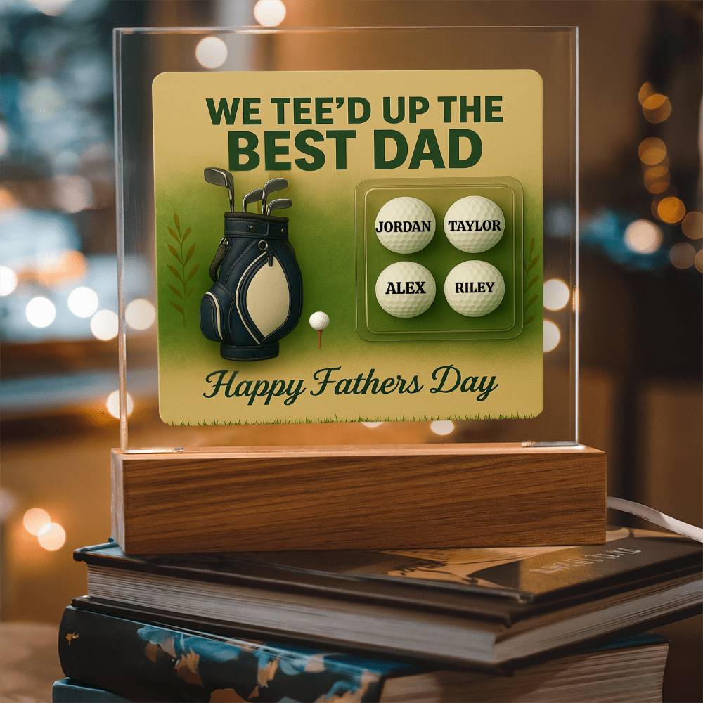 ⛳We Tee Up The Best Dad Golf Action Figure LED Plaque