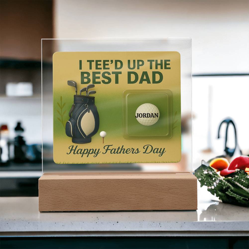 ⛳We Tee Up The Best Dad Golf Action Figure LED Plaque