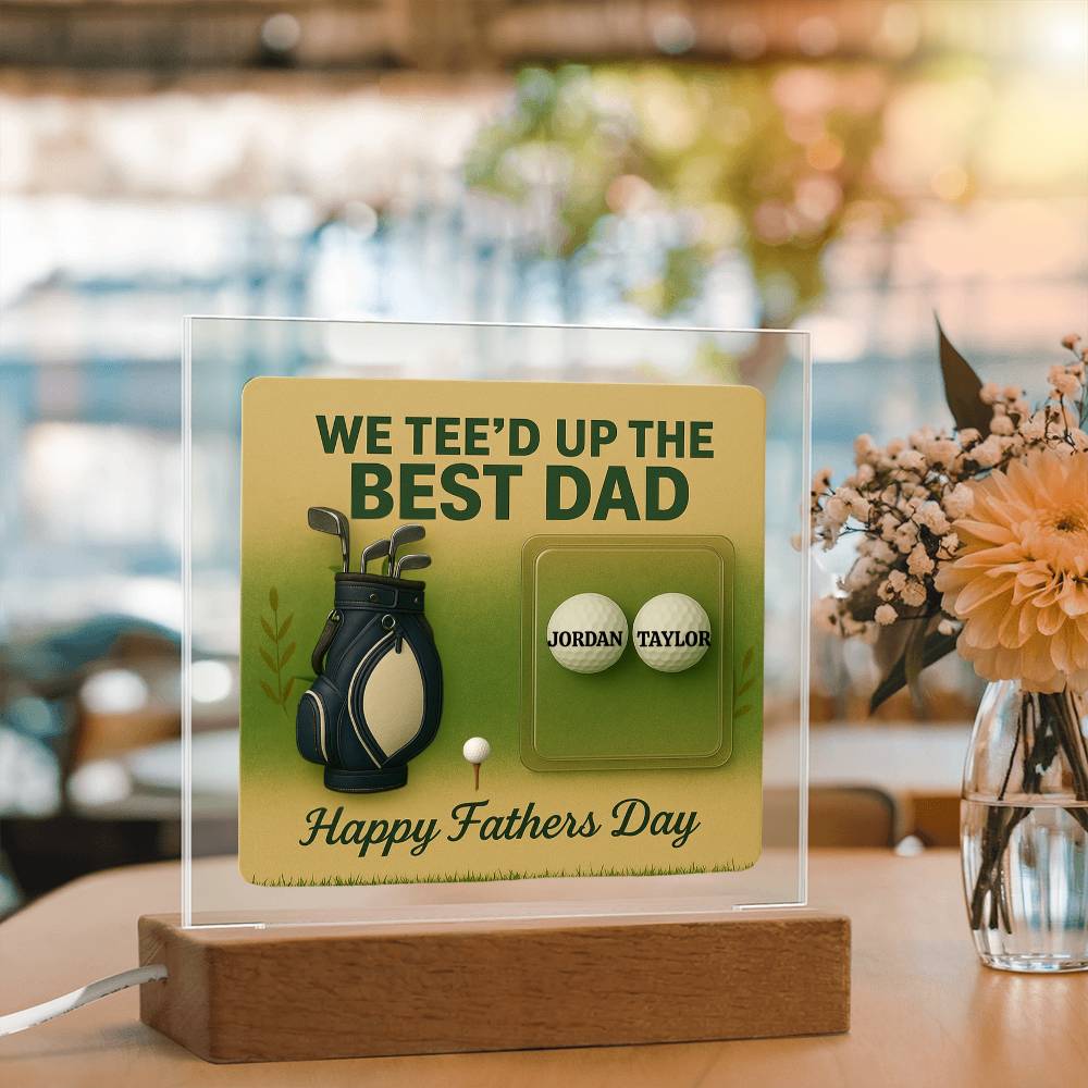 ⛳We Tee Up The Best Dad Golf Action Figure LED Plaque