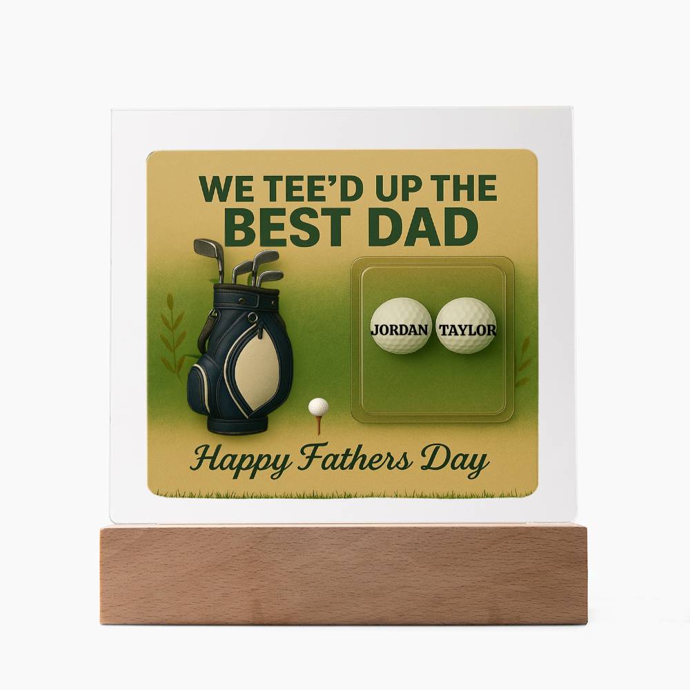 ⛳We Tee Up The Best Dad Golf Action Figure LED Plaque