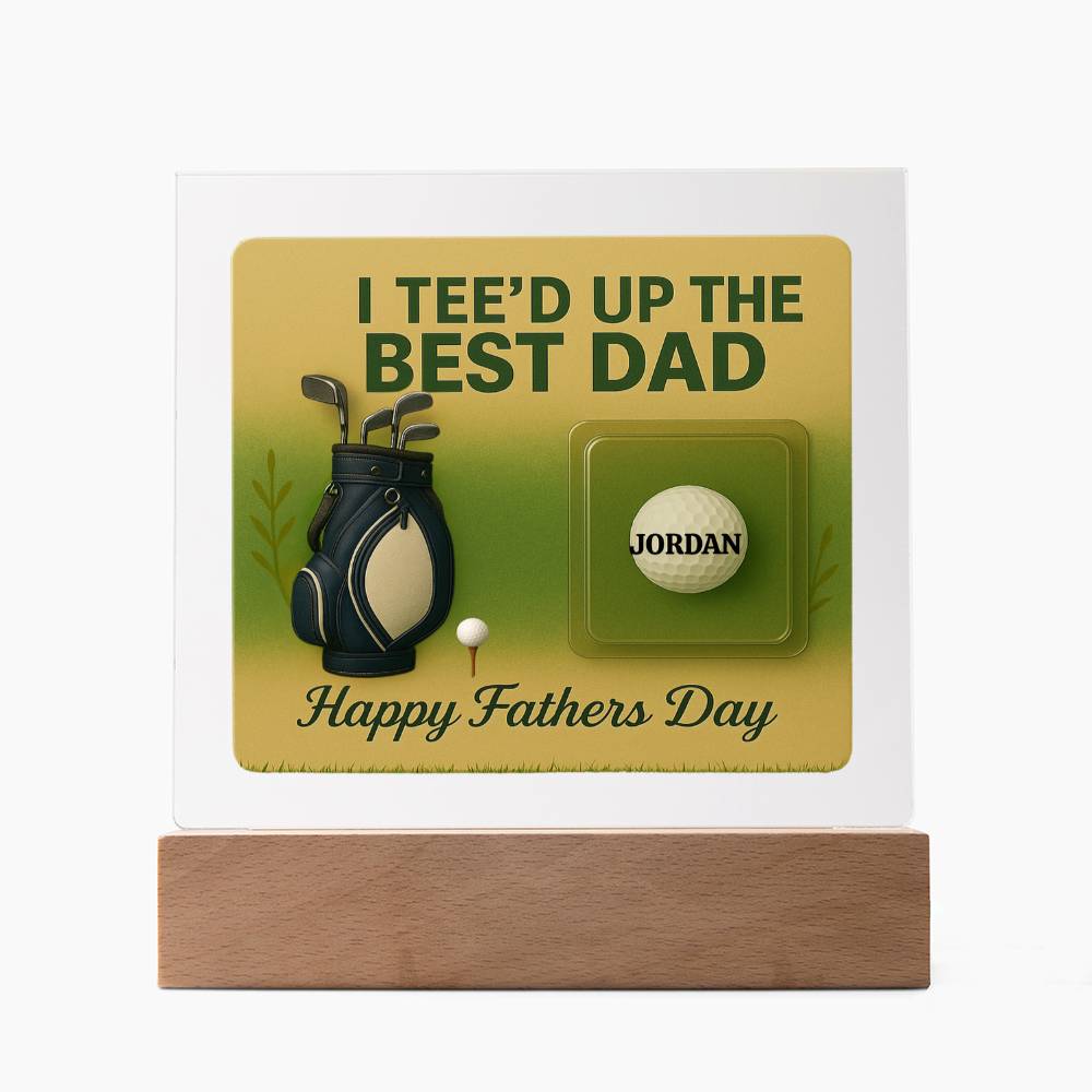⛳We Tee Up The Best Dad Golf Action Figure LED Plaque