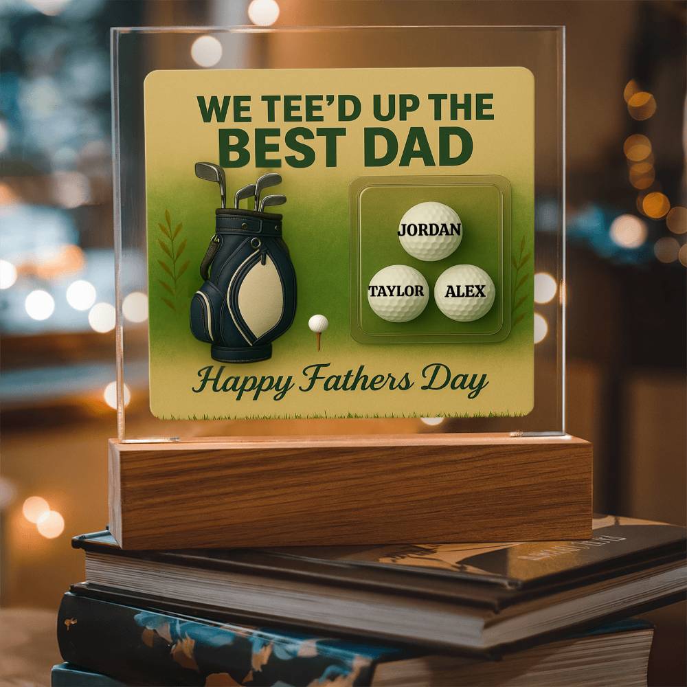 ⛳We Tee Up The Best Dad Golf Action Figure LED Plaque