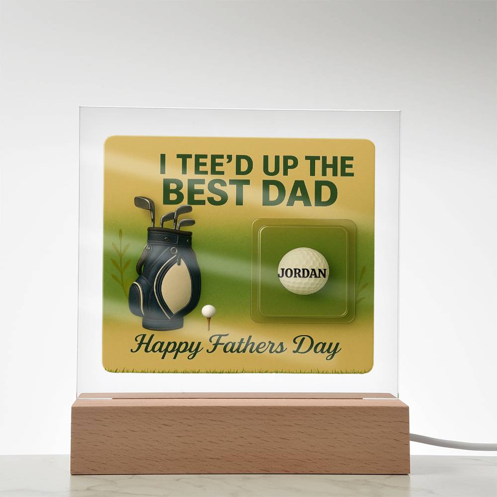 ⛳We Tee Up The Best Dad Golf Action Figure LED Plaque