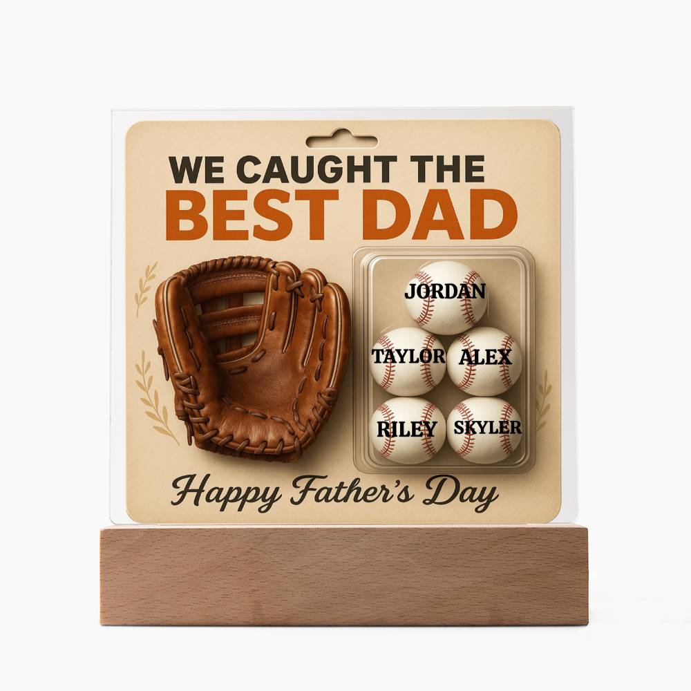 🧢 I caught the Best Dad Action Figure Acrylic LED Plaque