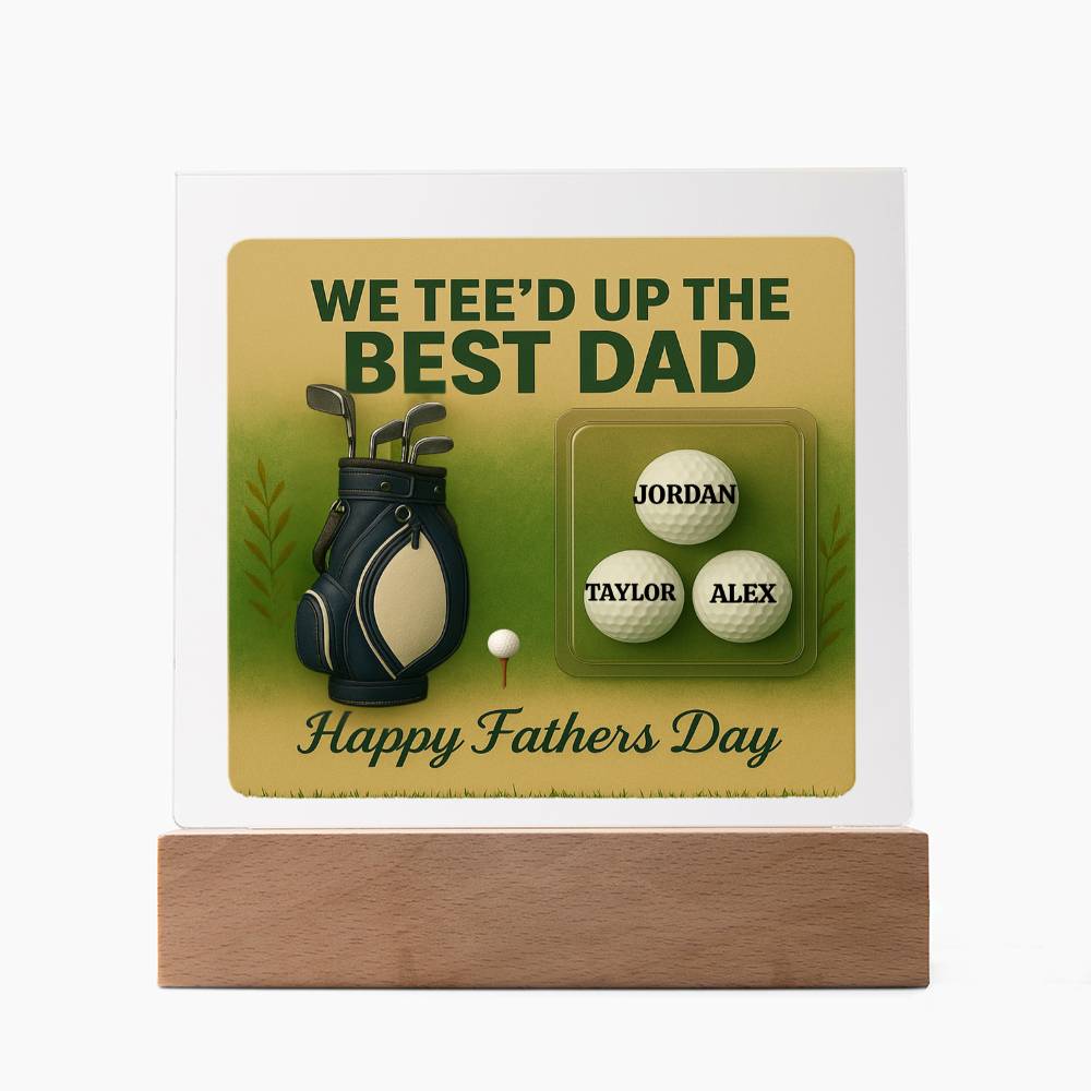 ⛳We Tee Up The Best Dad Golf Action Figure LED Plaque