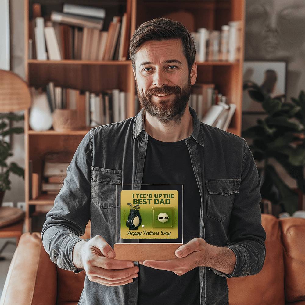 ⛳We Tee Up The Best Dad Golf Action Figure LED Plaque