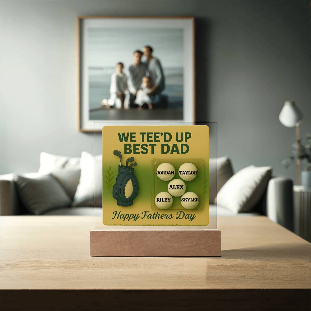 ⛳We Tee Up The Best Dad Golf Action Figure LED Plaque