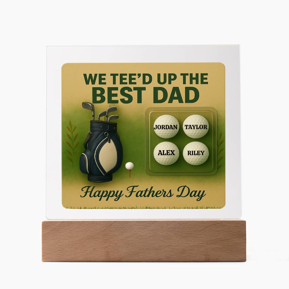 ⛳We Tee Up The Best Dad Golf Action Figure LED Plaque