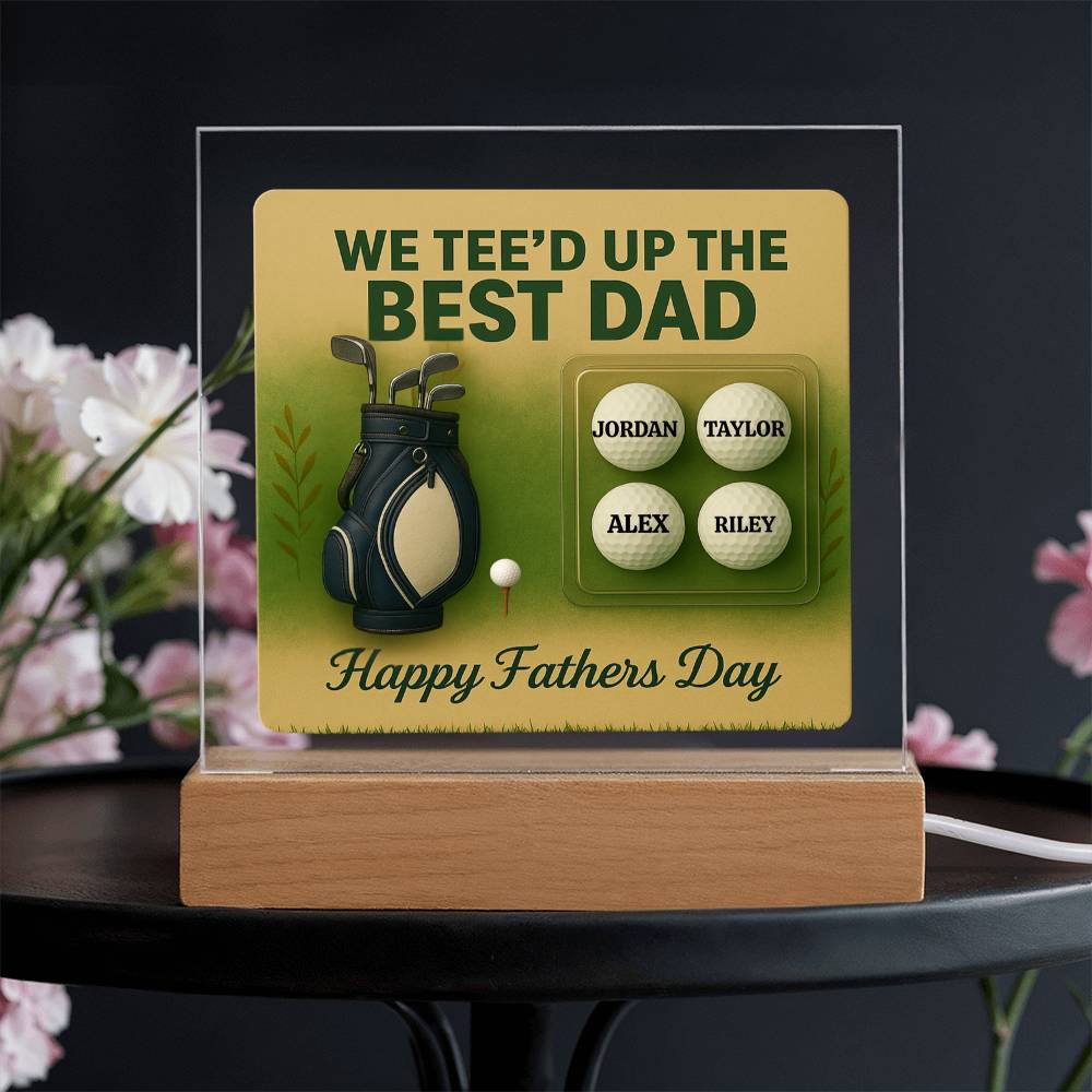 ⛳We Tee Up The Best Dad Golf Action Figure LED Plaque