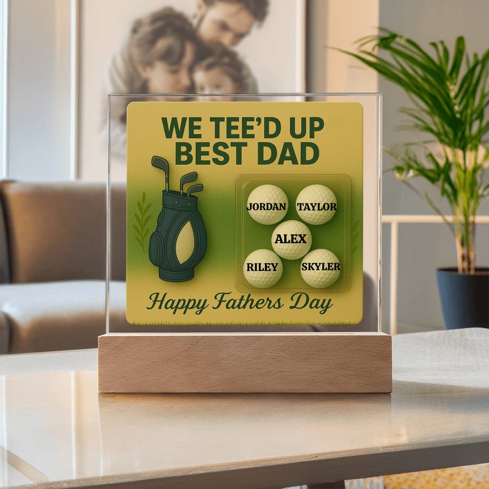 ⛳We Tee Up The Best Dad Golf Action Figure LED Plaque