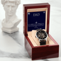 ⌚ Dad- Openwork Watch with Mahogany Luxury Box