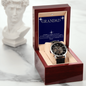 ⌚ Grandad - Openwork Watch with Mahogany Luxury LED Box