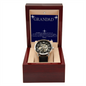 ⌚ Grandad - Openwork Watch with Mahogany Luxury LED Box