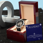 ⌚ Grandad - Openwork Watch with Mahogany Luxury LED Box