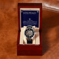 ⌚Stepdad- Openwork Watch with Mahogany Luxury LED Box