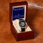 ⌚ Grandad - Openwork Watch with Mahogany Luxury LED Box