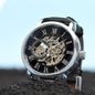⌚Stepdad- Openwork Watch with Mahogany Luxury LED Box