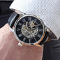 ⌚Stepdad- Openwork Watch with Mahogany Luxury LED Box