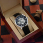 ⌚Stepdad- Openwork Watch with Mahogany Luxury LED Box