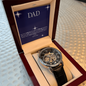 ⌚ Dad- Openwork Watch with Mahogany Luxury Box