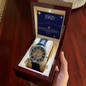 ⌚ Dad- Openwork Watch with Mahogany Luxury Box