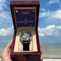 ⌚ Dad- Openwork Watch with Mahogany Luxury Box