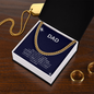 🧢Dad - Cuban Link Chain with Mahogany Luxury LED Box