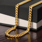 🧢Dad - Cuban Link Chain with Mahogany Luxury LED Box