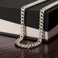 🧢Dad - Cuban Link Chain with Mahogany Luxury LED Box