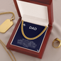🧢Dad - Cuban Link Chain with Mahogany Luxury LED Box