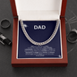 🧢Dad - Cuban Link Chain with Mahogany Luxury LED Box