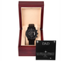 ⌚ DAD- Black Chronograph Watch with Mahogany Luxury LED Box