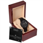 ⌚ DAD- Black Chronograph Watch with Mahogany Luxury LED Box