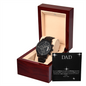 ⌚ DAD- Black Chronograph Watch with Mahogany Luxury LED Box