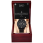 ⌚ DAD- Black Chronograph Watch with Mahogany Luxury LED Box