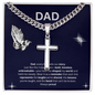 🧢 Dad - Cuban Chain Artisan Cross Necklace with Mahogany LED Box