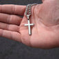 🧢 Dad - Cuban Chain Artisan Cross Necklace with Mahogany LED Box