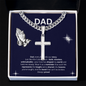 🧢 Dad - Cuban Chain Artisan Cross Necklace with Mahogany LED Box