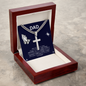 🧢 Dad - Cuban Chain Artisan Cross Necklace with Mahogany LED Box