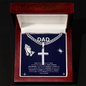 🧢 Dad - Cuban Chain Artisan Cross Necklace with Mahogany LED Box