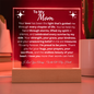 💕Heartfelt Mom Printed Square Acrylic Plaque LED Base